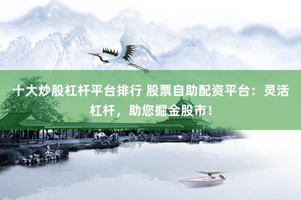 十大炒股杠杆平台排行 股票自助配资平台：灵活杠杆，助您掘金股市！